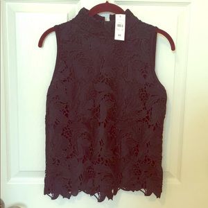 Blue Ann Taylor Lace Top